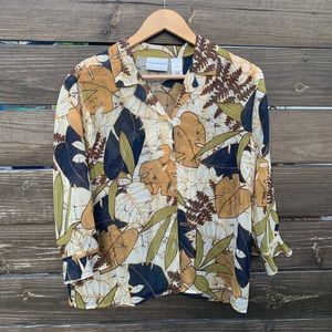 Autumn Button-Down Blouse with Flutter Sleeves 🍁